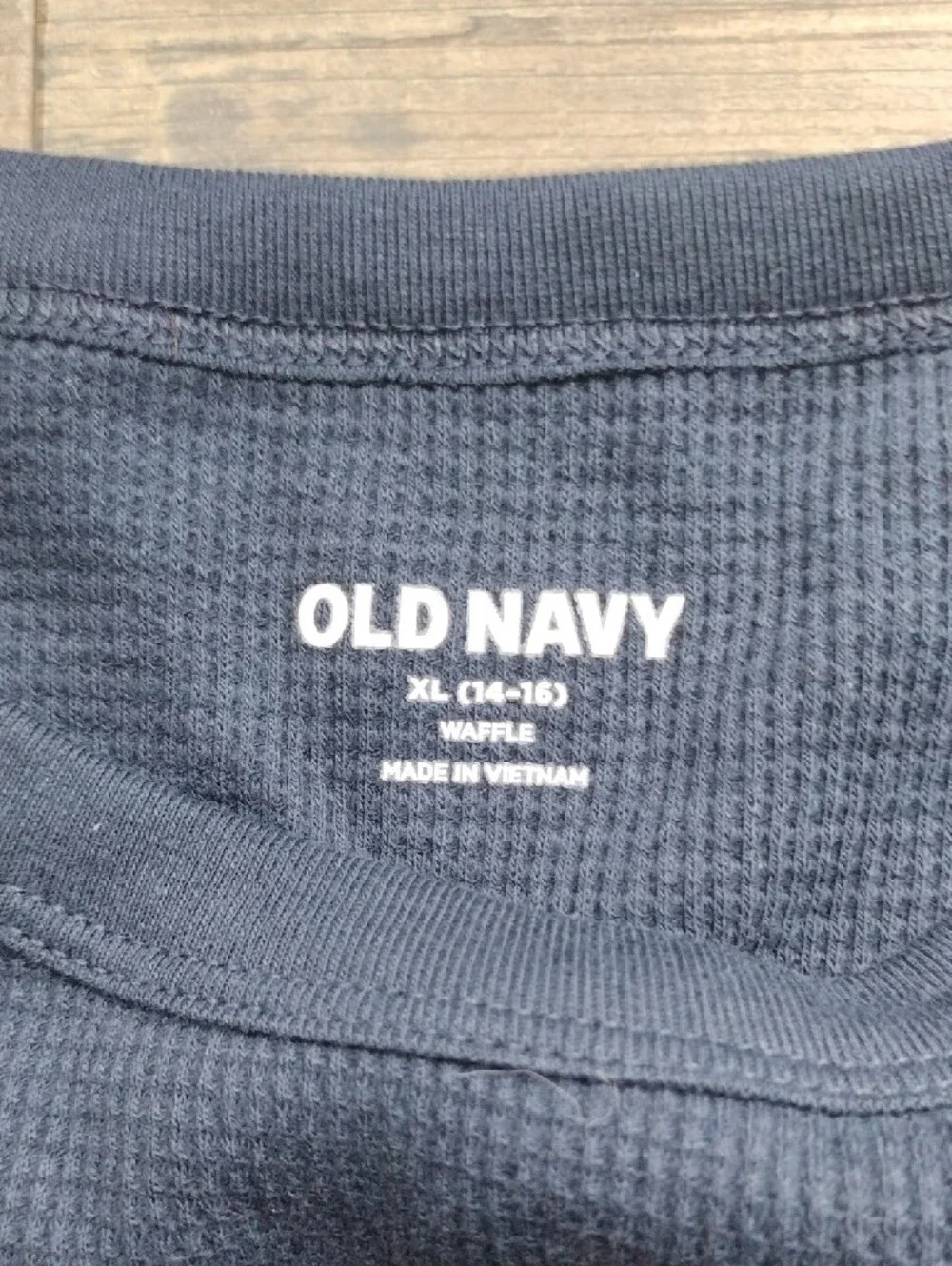 Old Navy Navy Blue Long-Sleeve Waffle Thermal Tee